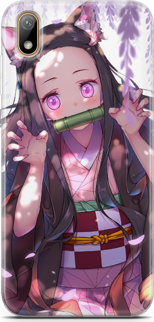 Huawei Y5 2019 için Anime 14 Fit Baskılı Demon Slayer Nezuko