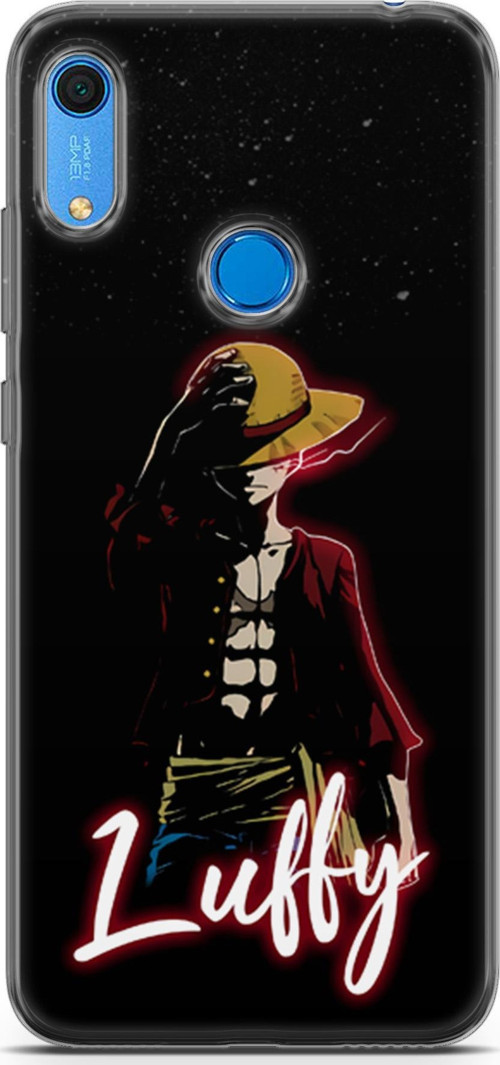 Huawei Y6s 2019 için Anime 36 HD Baskı One Piece Luffy Siyah