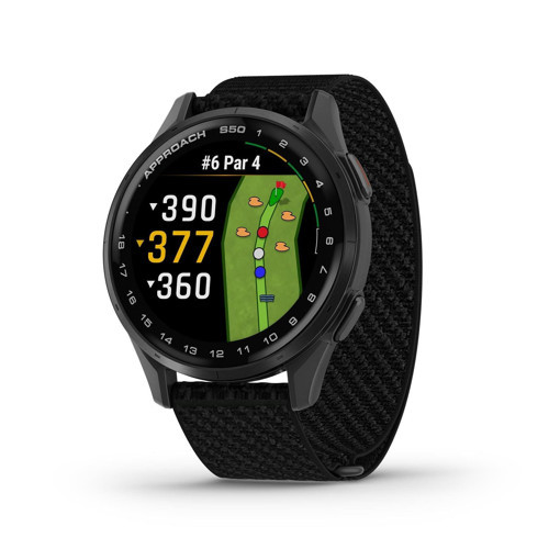 Approach® S50, Gelişmiş Golf GPS Akıllı Saati, AMOLED Ekran, Saha Özellikleri, Bilekten Kalp Atış Hızı Ölçümü, Siyah Konforlu Arduvaz Alüminyum Çerçeve...