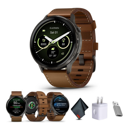 Venu 4, 45 mm, Gelişmiş Fitness Takipçisi GPS Akıllı Saat, 1,4" AMOLED Ekran, Dahili El Feneri, 12 Günlük Pil Ömrü, Kahverengi Deri...