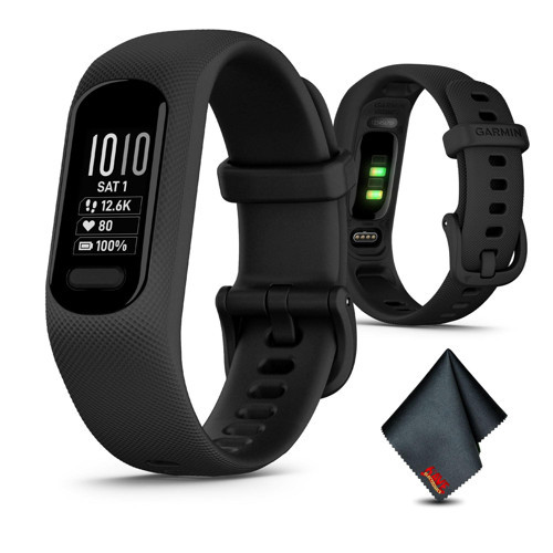 vívosmart 5, Fitness Takip Cihazı, Uzun Ömürlü Pil, Basit Tasarım, Mikrofiber Temizlik Bezi ile Siyah Büyük Paket