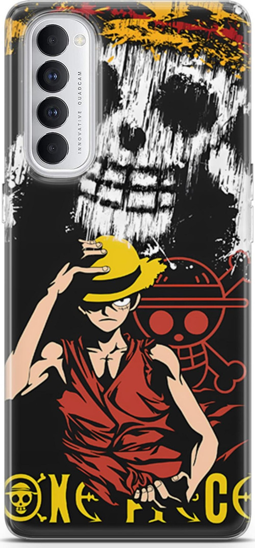 Oppo Reno4 Pro için Anime 24 Telefon Kılıfı One Piece Luffy II