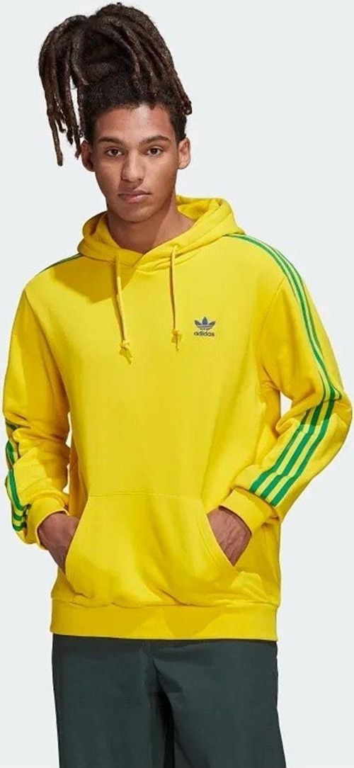 Kapüşon Yaka Mavi - Sarı Erkek Sweatshirt Hk7398