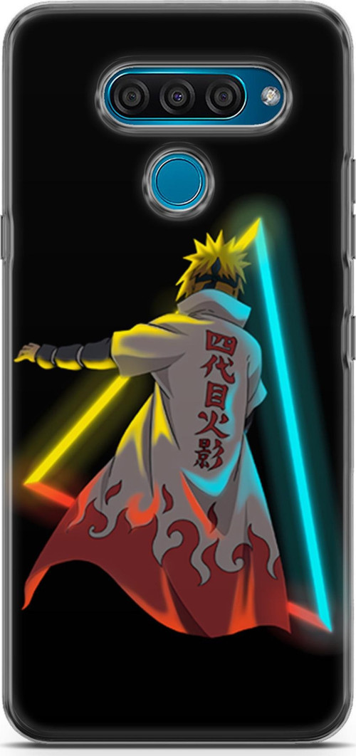 LG Q60 için Anime 32 Silikon Kapak Minato Neon Naruto
