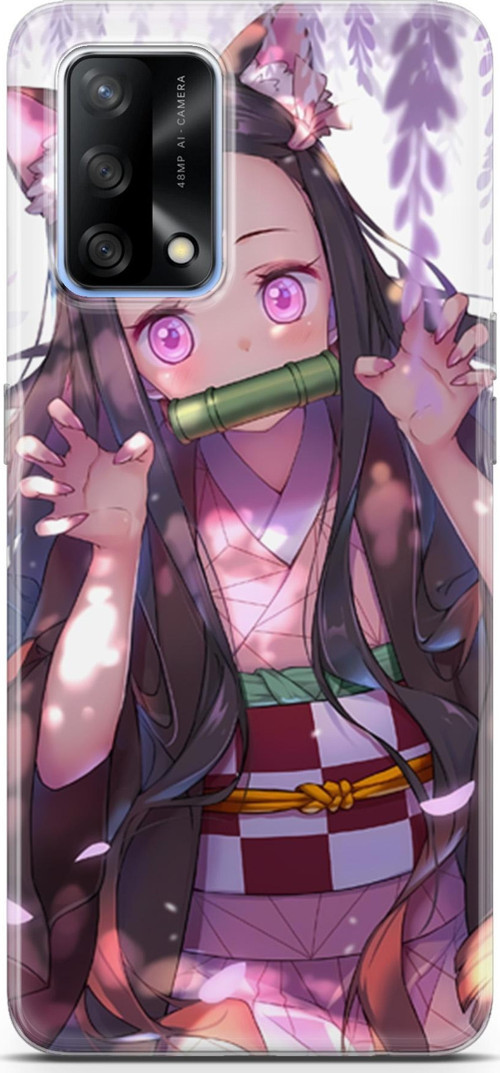 Oppo A74 için Anime 14 TPU Silikon Demon Slayer Nezuko
