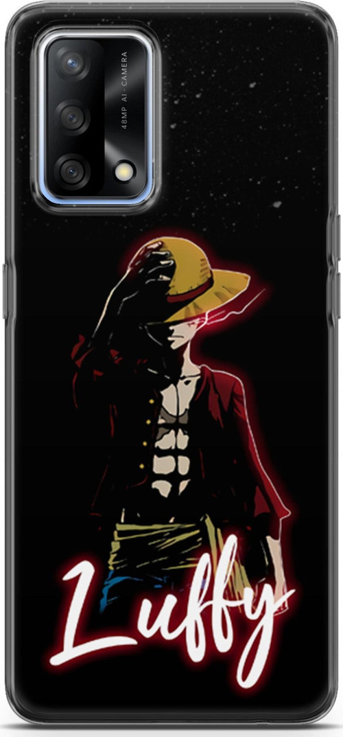 Oppo A74 için Anime 36 Premium UV One Piece Luffy Siyah