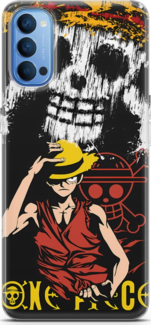 Oppo Reno4 için Anime 24 Telefon Kılıfı One Piece Luffy II