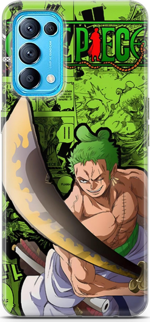 Oppo Reno5 Pro uyumlu Anime 10 4K Baskı One Piece Zoro
