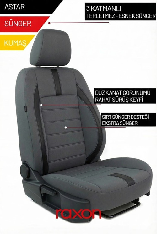 Nissan Qashqai Neptune Series 2+1 Uyumlu Tay Tüyü Oto Koltuk Kılıfı - Premium Şık ve Konforlu Tasarım