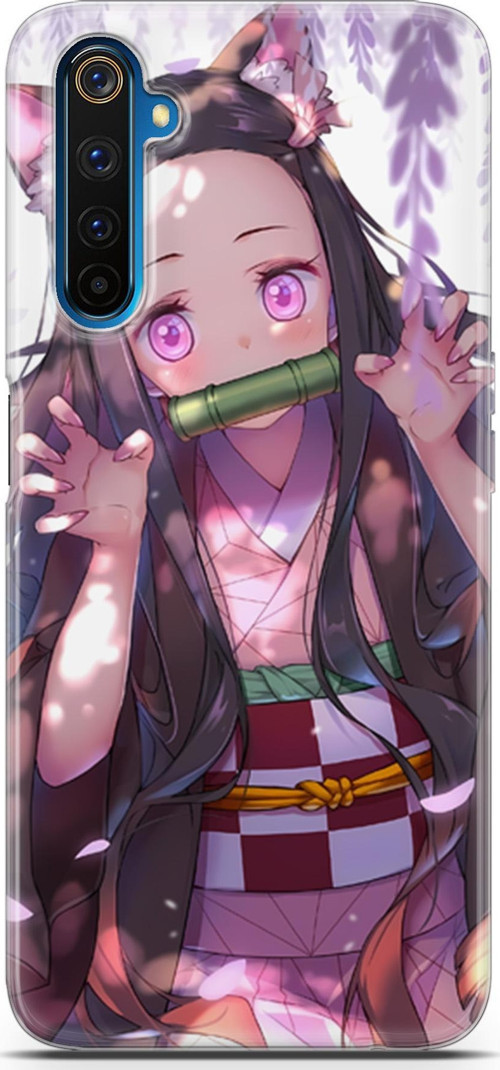 Realme 6 Pro için Anime 14 4K Baskı Demon Slayer Nezuko