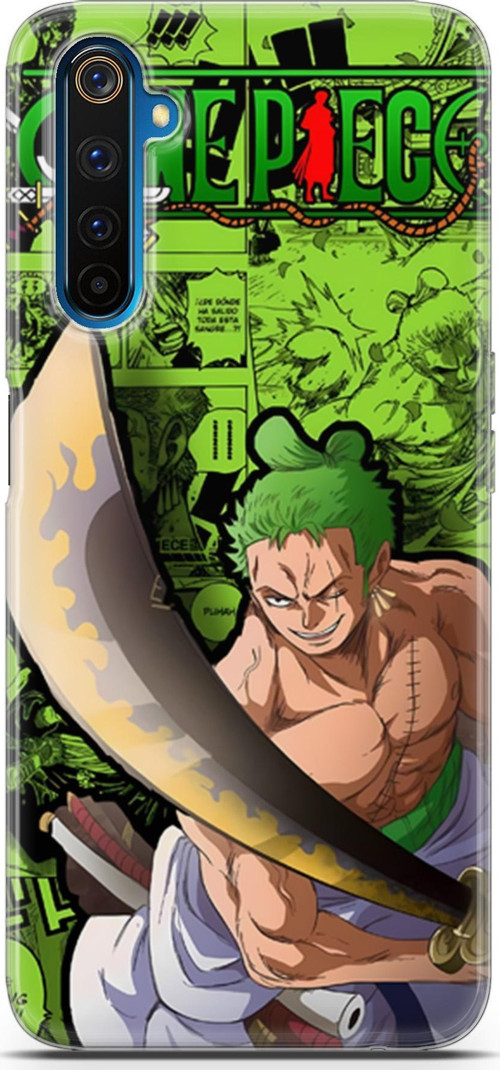 Realme 6 Pro uyumlu Anime 10 Baskılı Telefon Kabı One Piece Zoro