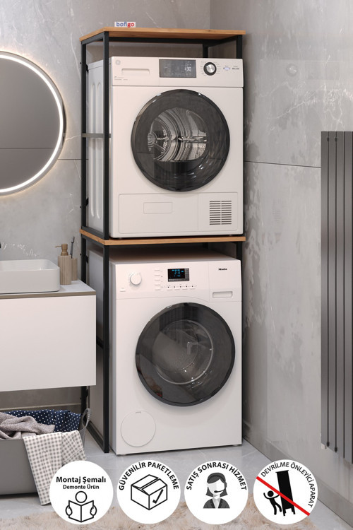Çamaşır Makinesi Dolabı Kurutma Makinesi Dolabı Metal Banyo Dolabı Seda Çam