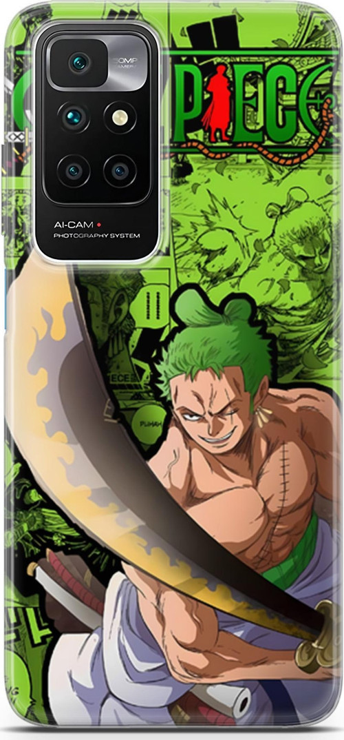 Xiaomi Redmi 10 için Anime 10 Baskılı Telefon Kabı One Piece Zoro