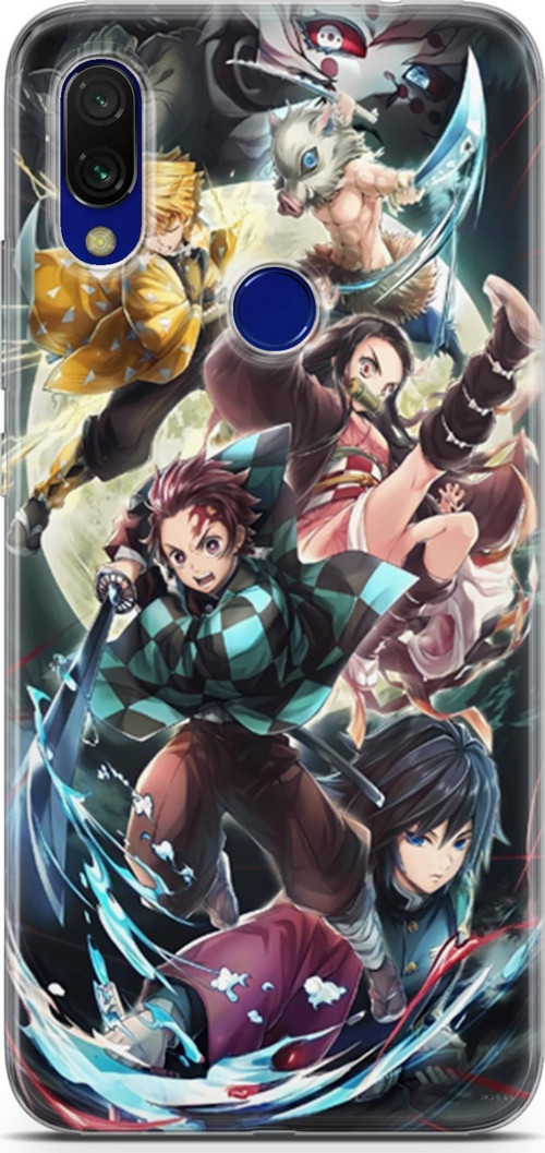 Xiaomi Redmi 7 uyumlu Anime 5 UV Silikon Demon Slayer I