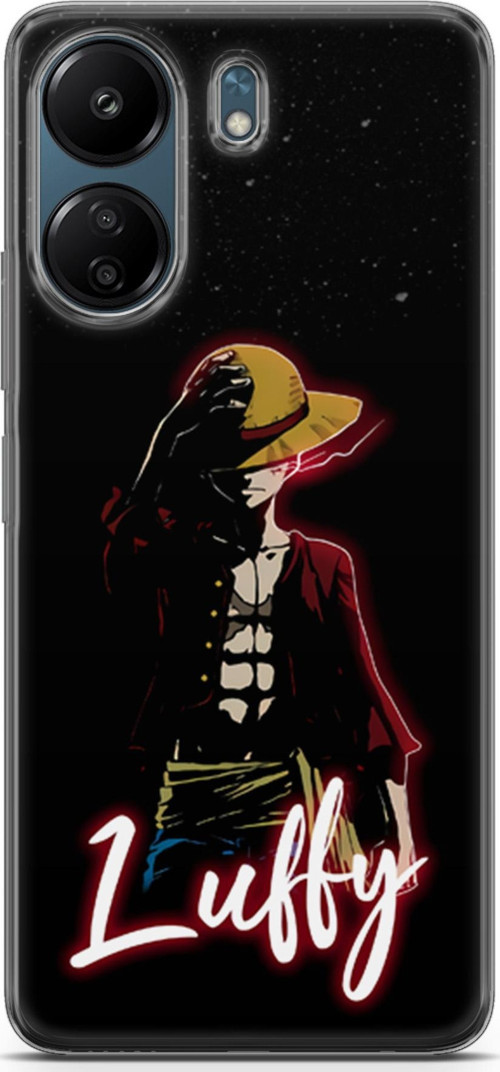 Xiaomi Redmi 13c için Anime 36 Arka Kapak One Piece Luffy Siyah