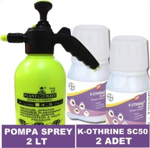 2 Adet K-othrine Sc50 Mega Tarım Genel Haşere Ürünü 2 Litre Pompa Sprey