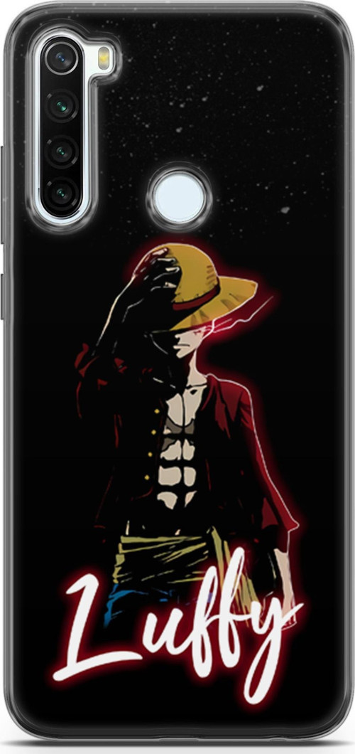 Xiaomi Redmi Note 8 için Anime 36 UV Kapak One Piece Luffy Siyah