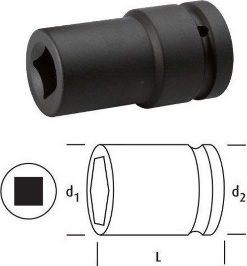 LN1KD21 KARE UZUN LOKMA 1" 21 mm