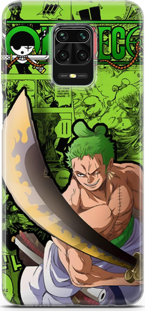 Xiaomi Redmi Note 9s için Anime 10 HD UV Baskı One Piece Zoro