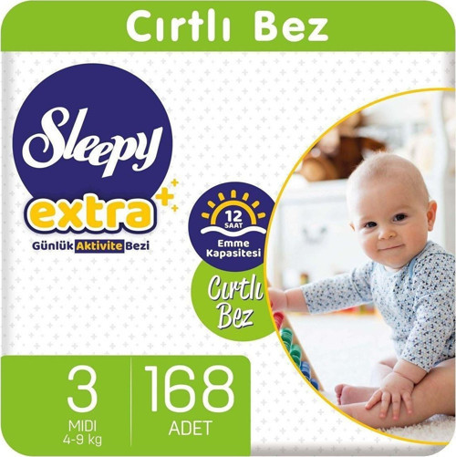 Extra Günlük Aktivite Bezi 3 Numara Midi 168 Adet