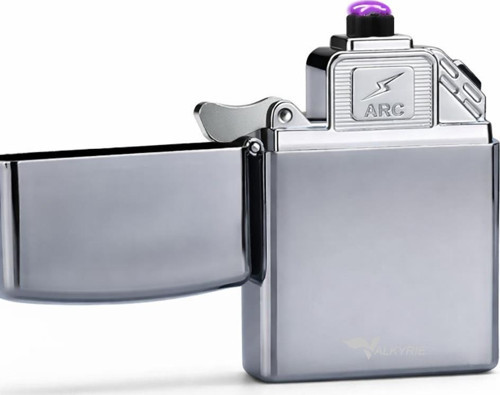 USB Şarjlı Elektronik Çakmak | 4 Elektrotlu X Tip Mor Arc | Rüzgar Geçirmez, Alevsiz Silver