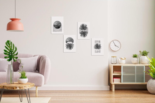 4 Parça Home Renkli Ahşap Duvar Süsü Mdf Dekorasyon Ürünleri Model 027
