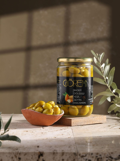400 Gr. Badem Dolgulu Yeşil Zeytin