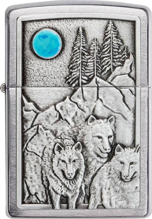 Wolf Pack And Moon Aamblem Lighter Çakmak