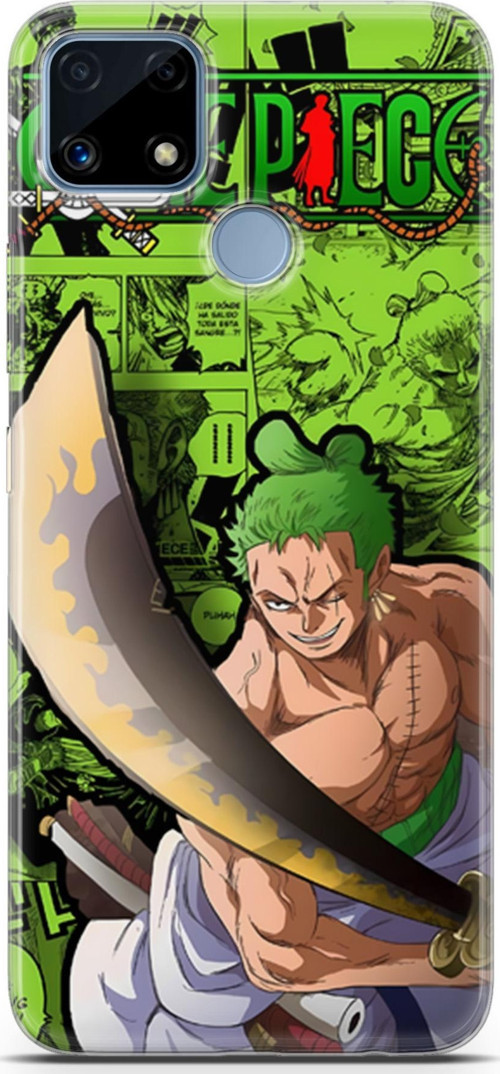 Realme C25 için Anime 10 Şeffaf One Piece Zoro