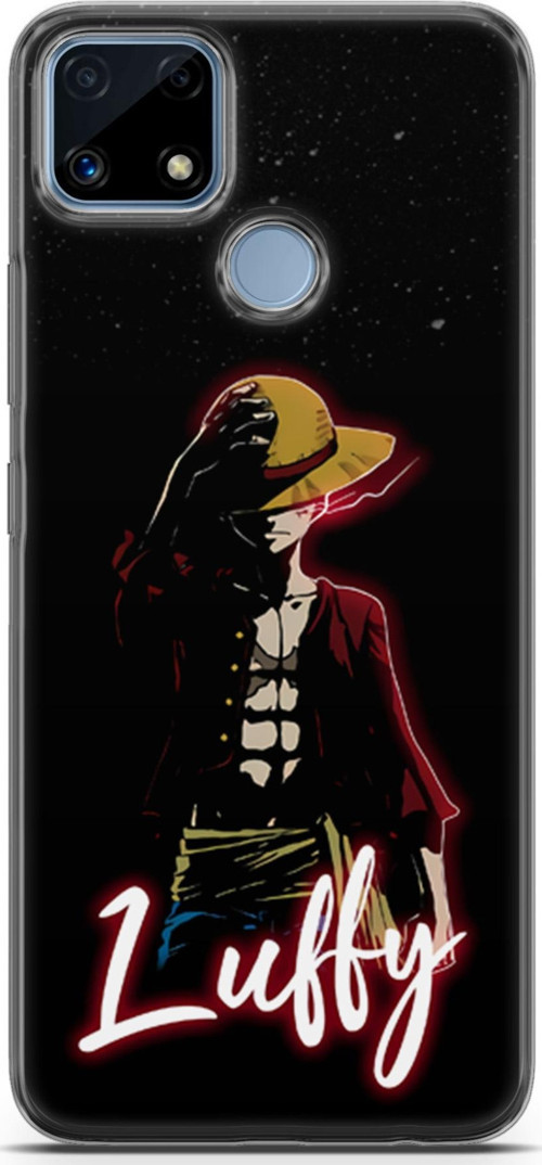 Realme C25 uyumlu Anime 36 HD Premium One Piece Luffy Siyah