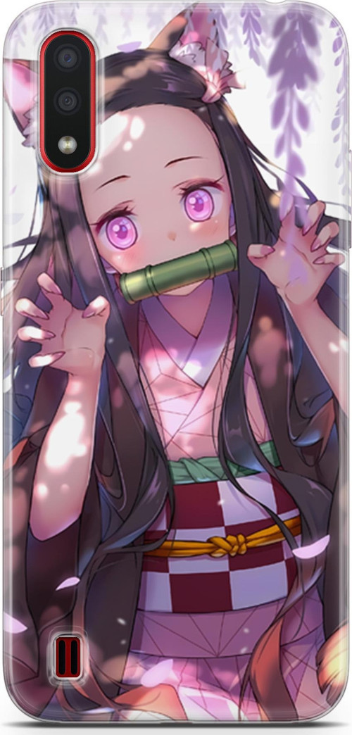 Samsung Galaxy A01 için Anime 14 Arka Kapak Demon Slayer Nezuko