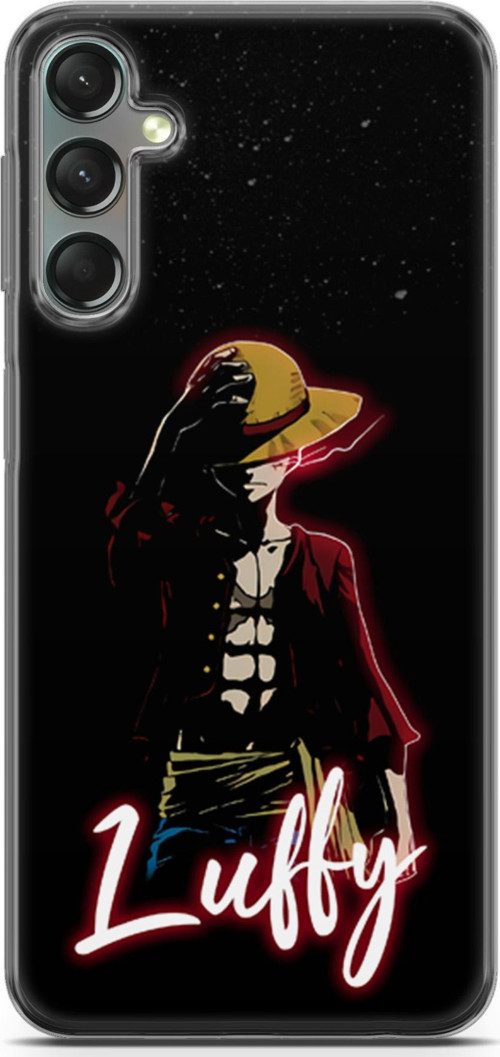 Samsung Galaxy A24 4G için Anime 36 UV Tasarım One Piece Luffy Siyah