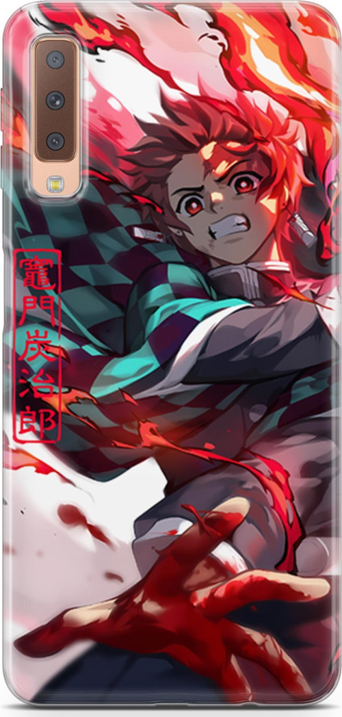 Samsung Galaxy A7 2018 için Anime 19 HD Koruma Kimetsu No Yaiba