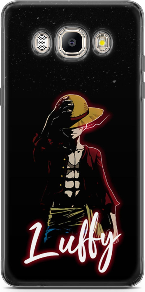 Samsung Galaxy J7 2015 için Anime 36 Baskılı Telefon Kabı One Piece Luffy Siyah