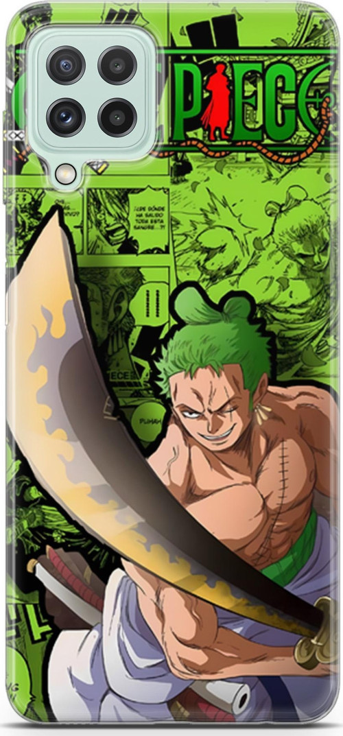 Samsung Galaxy M22 için Anime 10 Soft Silikon One Piece Zoro