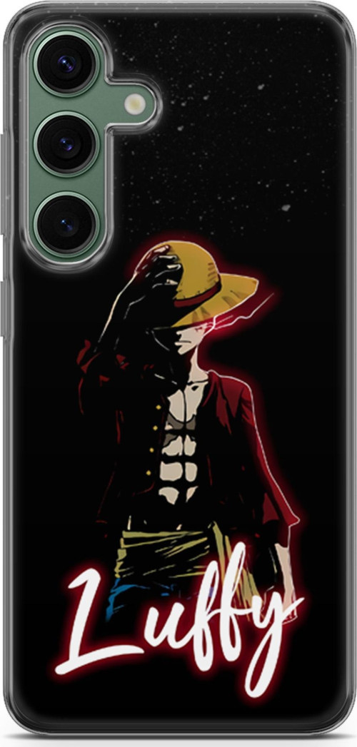 Samsung Galaxy S24 Plus uyumlu Anime 36 Telefon Kılıfı One Piece Luffy Siyah