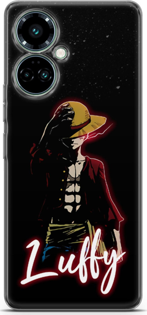 Tecno Camon 19 Pro için Anime 36 UV Lans One Piece Luffy Siyah