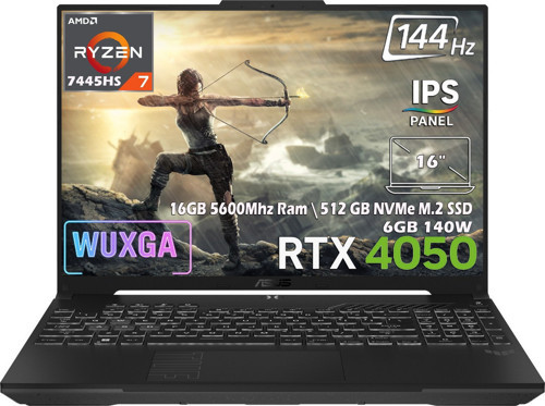 TUF GAMING FA607NUG-RL125-GAMING RYZEN 7-7445HS 16GB 512GB SSD RTX 4050 6GB 16″ FREEDOS GAMING NOTEBOOK