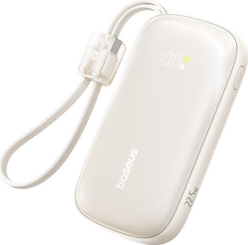 EnerFill FC21 QPow3 Ultra Dijital Göstergeli Powerbank 10.000 mAh 22.5W -Titanyum (Ayrılabilir kablo ile)