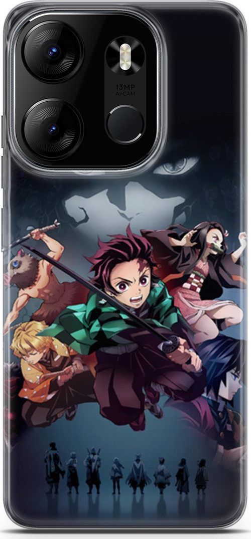 Tecno Spark Go 2023 için Anime 6 UV Silikon Demon Slayer II