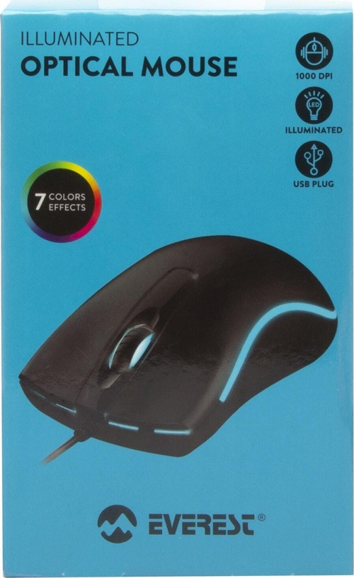 Sm-M9 Usb Siyah 3D Optik 7 Renk Led Mouse