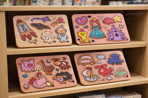 Eğitici Ve Öğretici Ahşap Çocuk Puzzle Montessori Yapboz Bebek Çocuk Oyuncak 7'li Set (Taşıtlar - Prenses - Hayvanlar - Astronot- Sayılar - Alfabe - Kendin Yap Ev )
