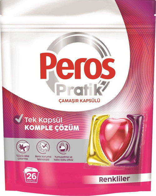 Pratik Çamaşır Deterjanı Kapsülü 26 Adet Renkliler
