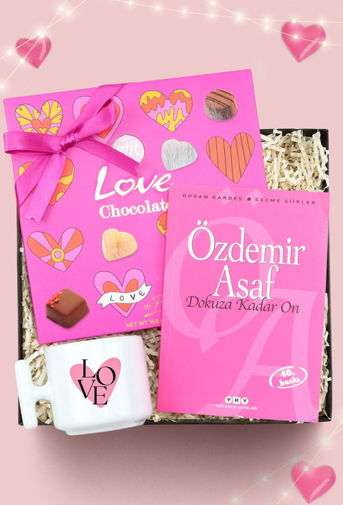 T Kupa & Özdemir Asaf - Dokuza Kadar On Kitabı & Elit Love 168Gr Spesiyal Çikolata Hediye Seti