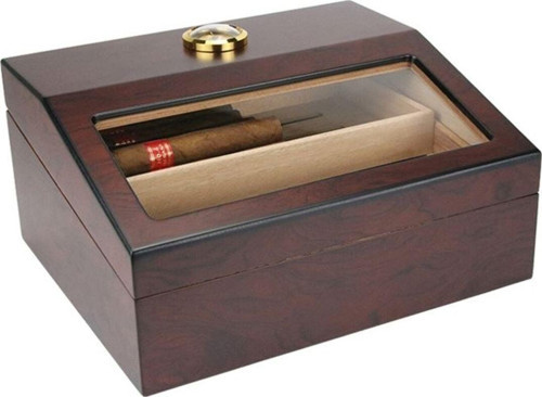 Kahverengi Camlı Humidor Puro Kutusu rc11