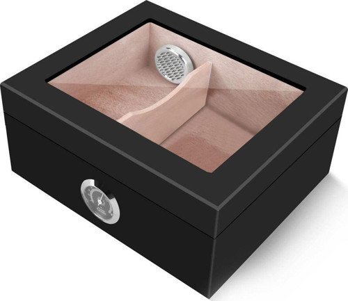 Siyah Camlı Humidor Puro Kutusu rc44