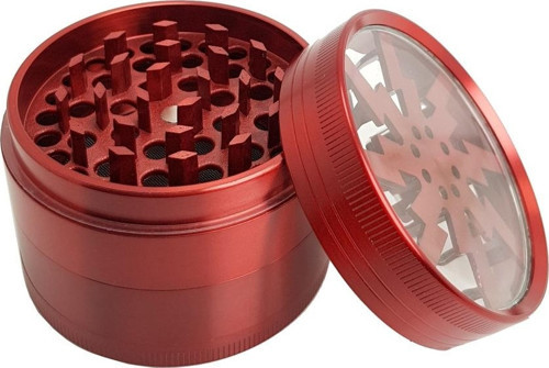 Kırmızı 63 mm. Tütün Baharat Herbal Öğütücüsü Parçalayıcı pt55krx