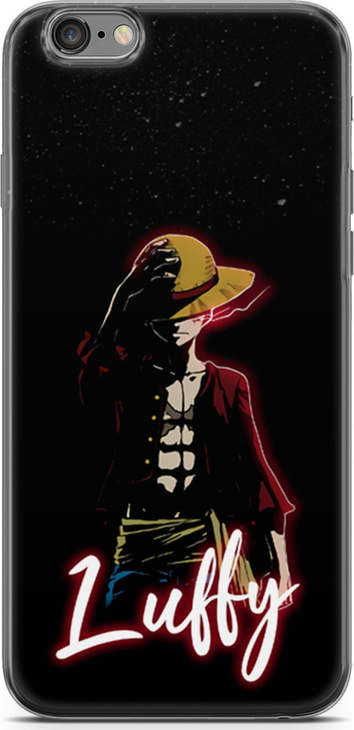 Apple iPhone 6 6S için Anime 36 UV Kapak One Piece Luffy Siyah