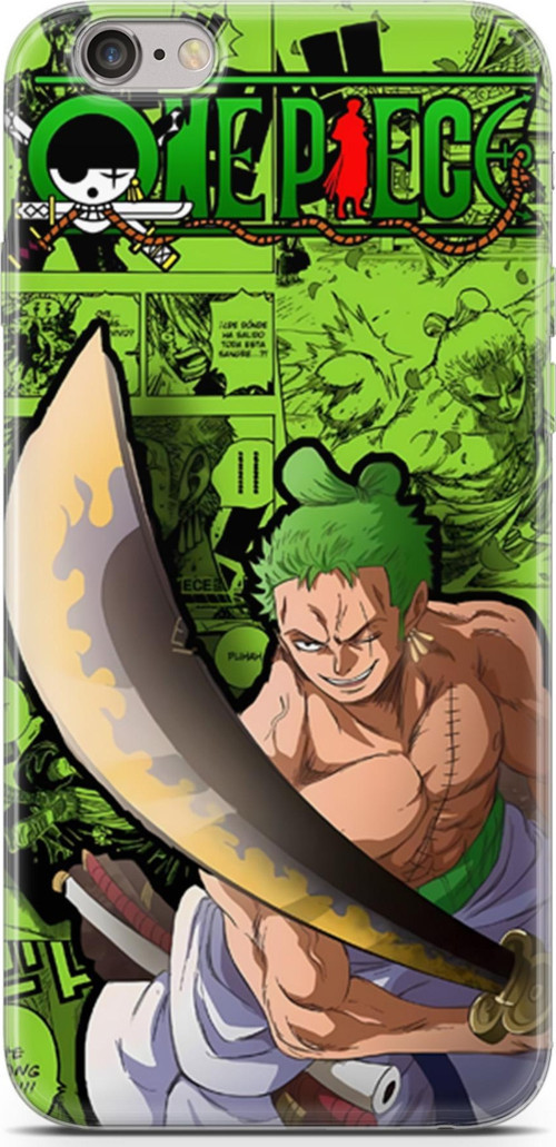 Apple iPhone 6 6S Plus için Anime 10 UV Tasarım One Piece Zoro