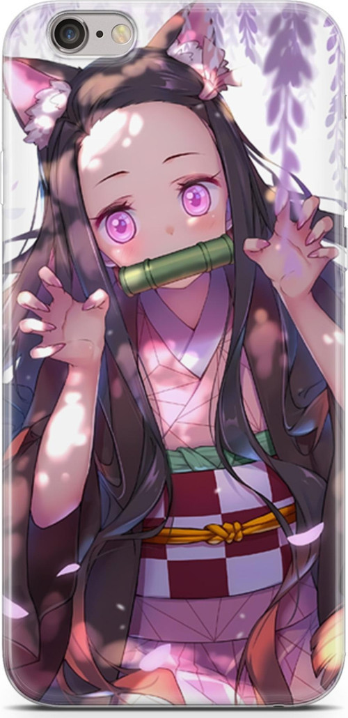 Apple iPhone 6 6S Plus uyumlu Anime 14 HD Kapak Demon Slayer Nezuko